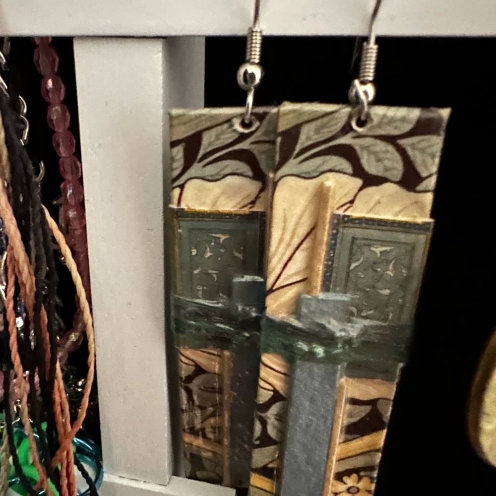 Artisan lightweight paper glaze earrings